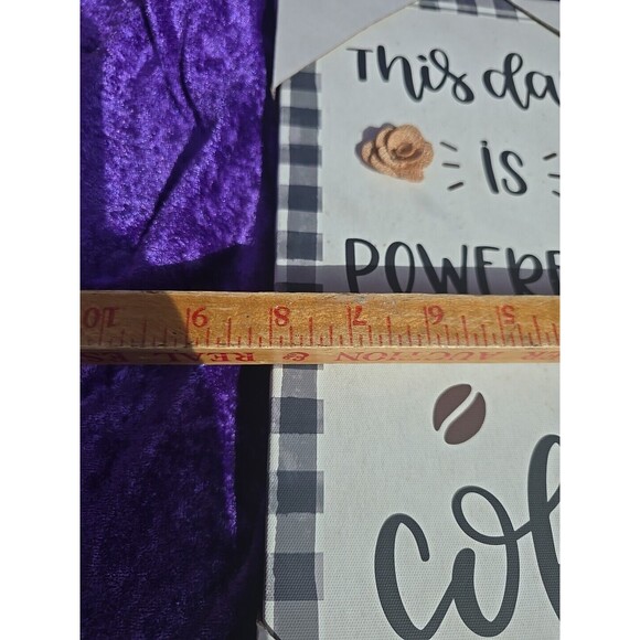 THIS DAY IS POWERED BY COFFEE 8x15 Hanging Wall or Door Sign DECO - Picture 5 of 6